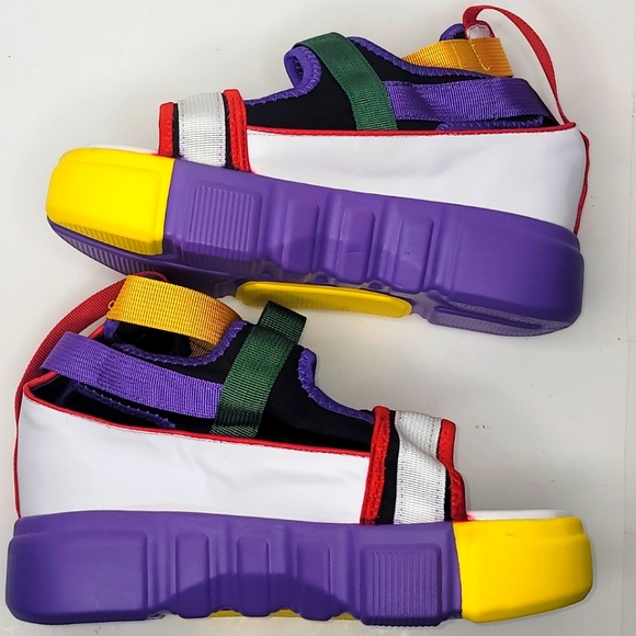 Women's Multi Colored Platform Velcro Strapped Sandal - Picture 3 of 16